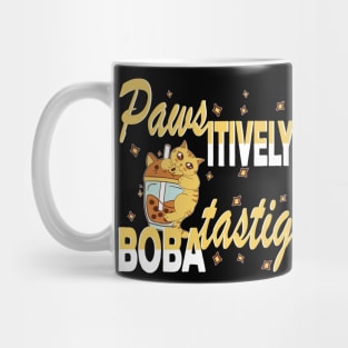 Paws-itively Boba-tastic Biting Cat Mug